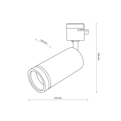 Reflektor za 1-fazni tračni sistem JET RING 1xGU10/10W/230V črna