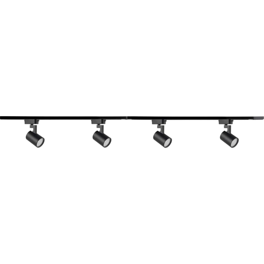 Reflektor za tračni sistem LYNX 4xGU10/10W/230V + 2 x 75 cm tračni sistem črna