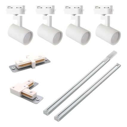 Reflektor za tračni sistem LYNX 4xGU10/10W/230V + 2 x 75 cm tračni sistem bela