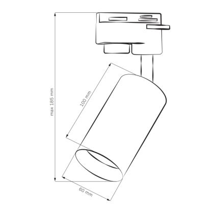 Reflektor za tračni sistem MARIBEL 3xGU10/10W/230V +1 m tračni system črna