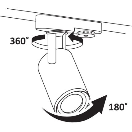 Reflektor za tračni sistem MINOR 3xGU10/10W/230V + 1 m tračni sistem črna