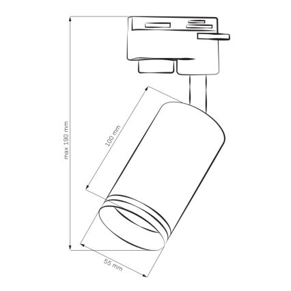 Reflektor za tračni sistem PARIZ 3xGU10/10W/230V + 1 m tračni system bela