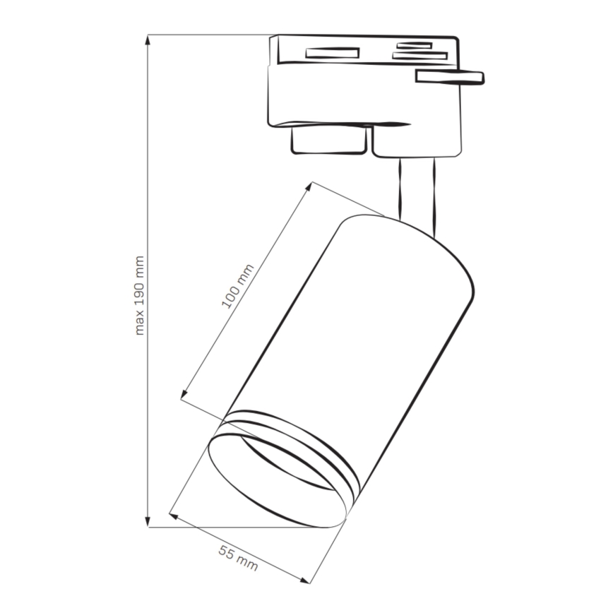 Reflektor za tračni sistem PARIZ 6xGU10/10W/230V + 2x1 m tračni system bela