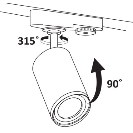 Reflektor za tračni sistem PARIZ 6xGU10/10W/230V + 2x1 m tračni system črna