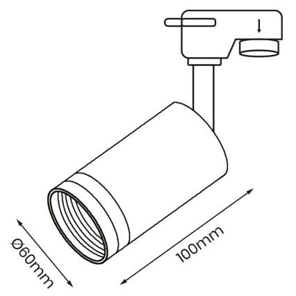 Reflektor za tračni sistem PIPE 1xGU10/25W/230V bel