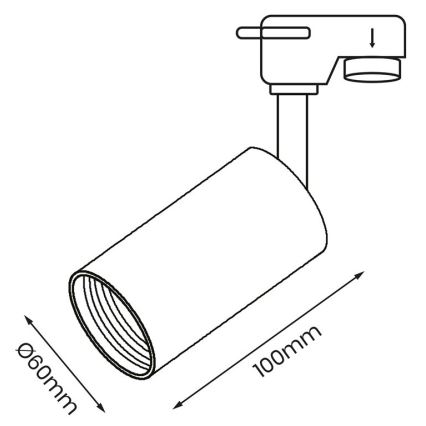 Reflektor za tračni sistem PIPE 1xGU10/25W/230V bel