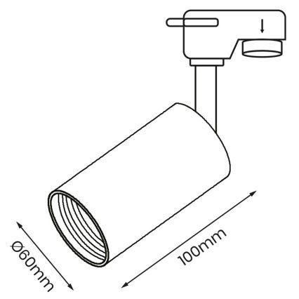 Reflektor za tračni sistem PIPE 1xGU10/25W/230V črn