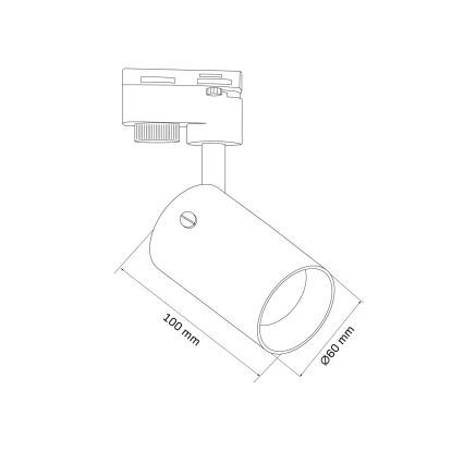 Reflektor za tračni sistem SMOKY 1xGU10/10W/230V črna