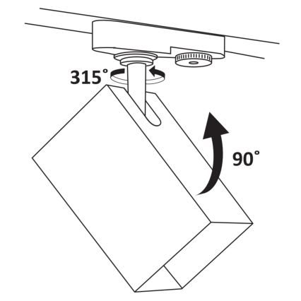 Reflektor za tračni sistem SQUARE 1xGU10/10W/230V črna