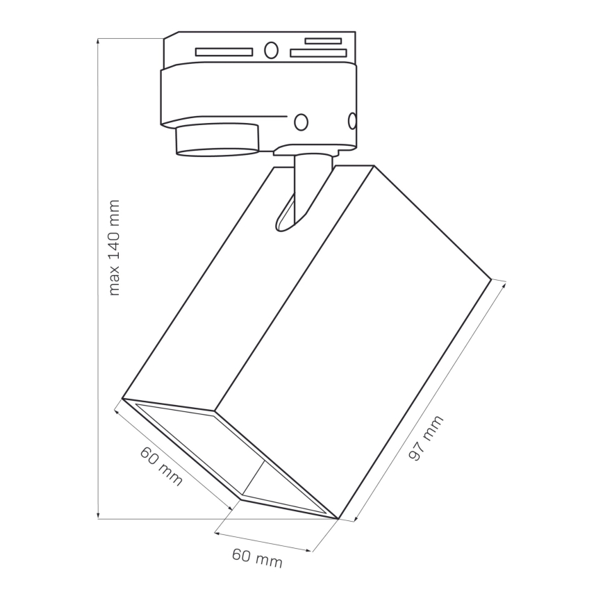 Reflektor za tračni sistem SQUARE 1xGU10/10W/230V črna