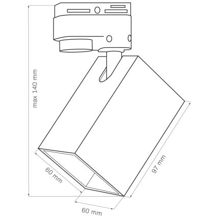 Reflektor za tračni sistem SQUARE 3xGU10/10W/230V + 1 m tračni sistem bela