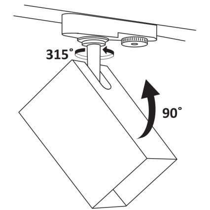 Reflektor za tračni sistem SQUARE 3xGU10/10W/230V + 1 m tračni sistem črna