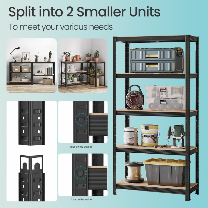 Regal ORDIFY črne barve