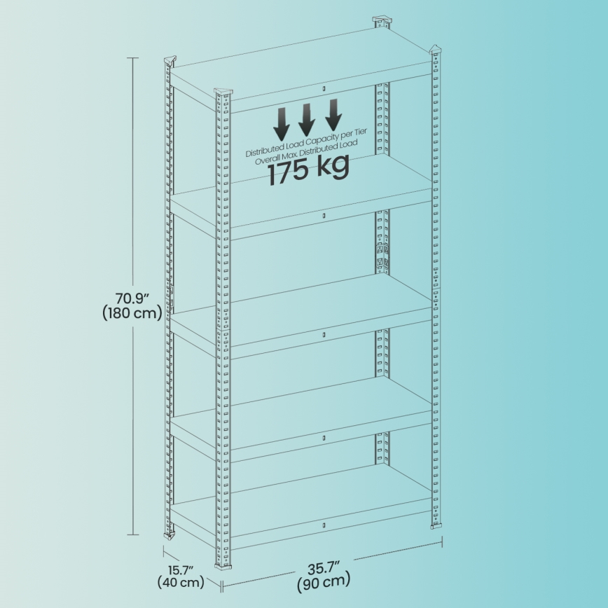 Regal ORDIFY črne barve