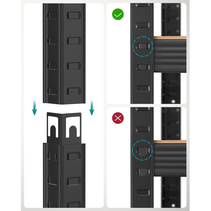Regal ORDIFY rjav/črn