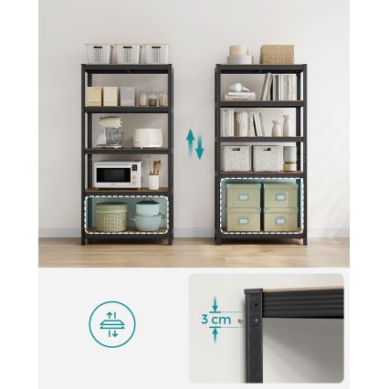 Regal ORDIFY rjava/črna