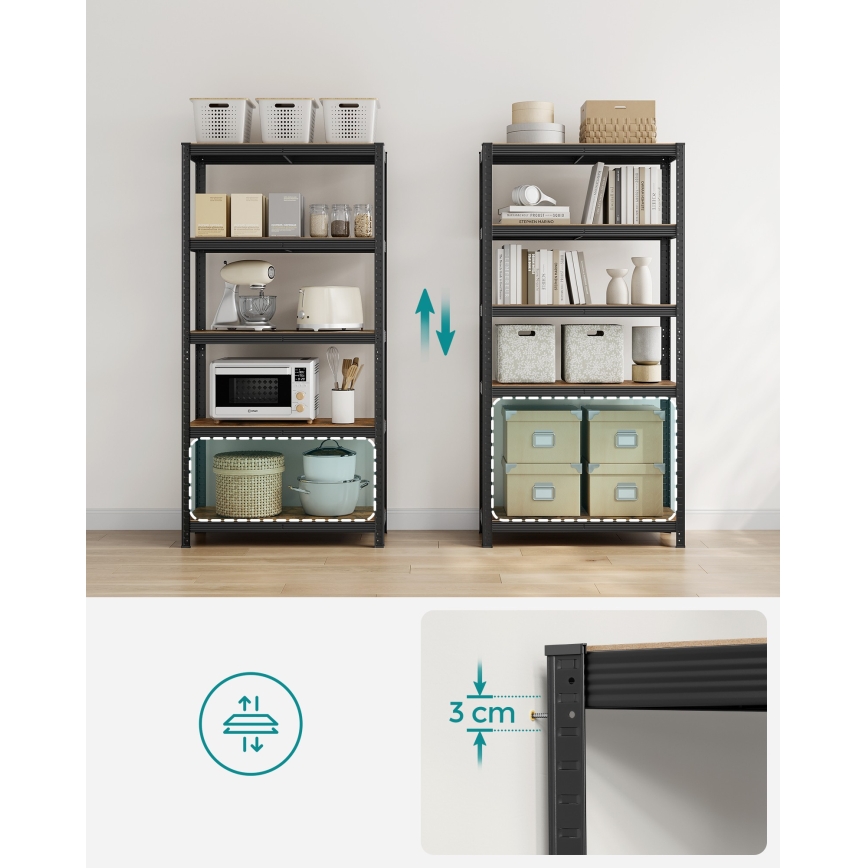 Regal ORDIFY rjava/črna