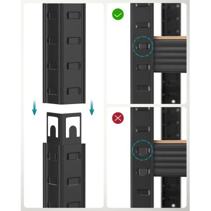 Regal ORDIFY rjava/črna