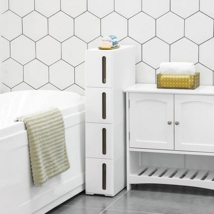 Regal s policami MARGE bela/rjava