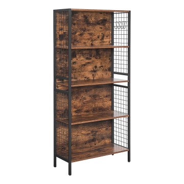 Regal za knjige NAVARO rjav/črn