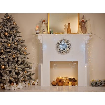 LED Božična dekoracija LED/2xLR44/topla bela snežak s snowball