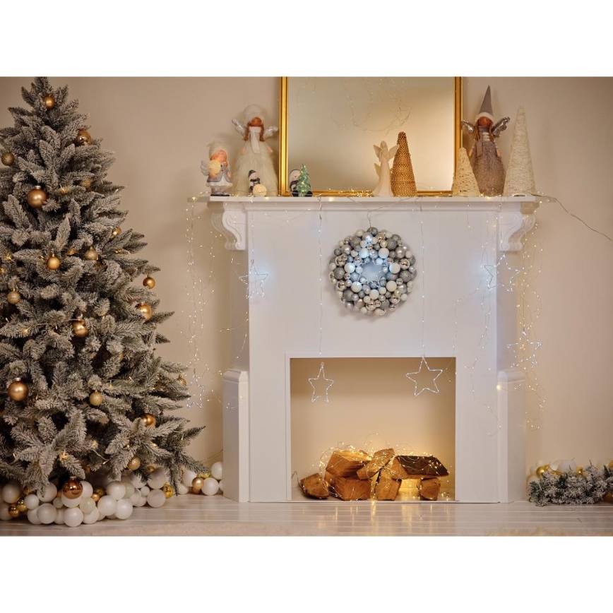 LED Božična dekoracija LED/2xLR44/topla bela snežak s snowball
