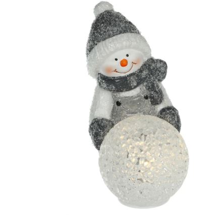 LED Božična dekoracija LED/2xLR44/topla bela snežak s snowball