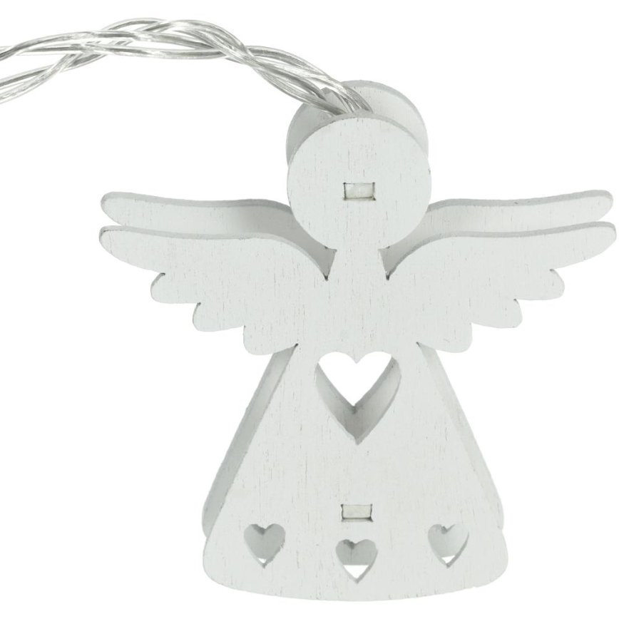 LED Božična veriga 10xLED/2xAA/topla bela 2m angelčki