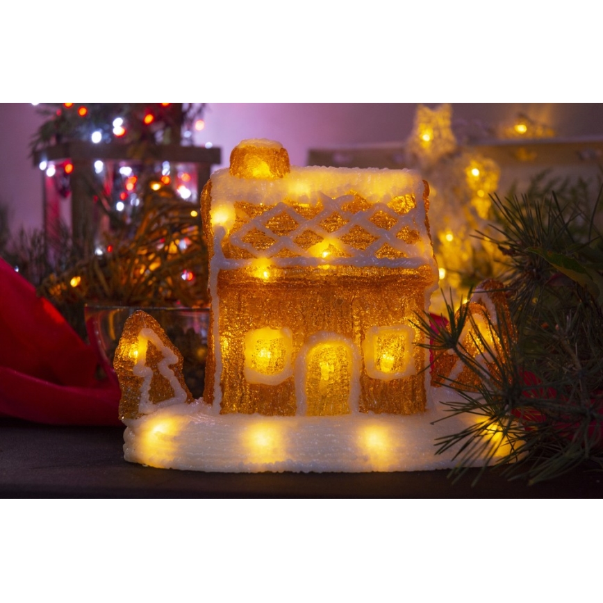 LED Božični okrasek LED/3xAA topla bela