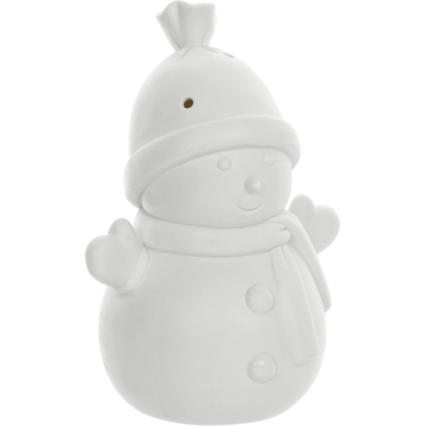 LED Božični porcelanasti okrasek LED/3xLR44 snežak