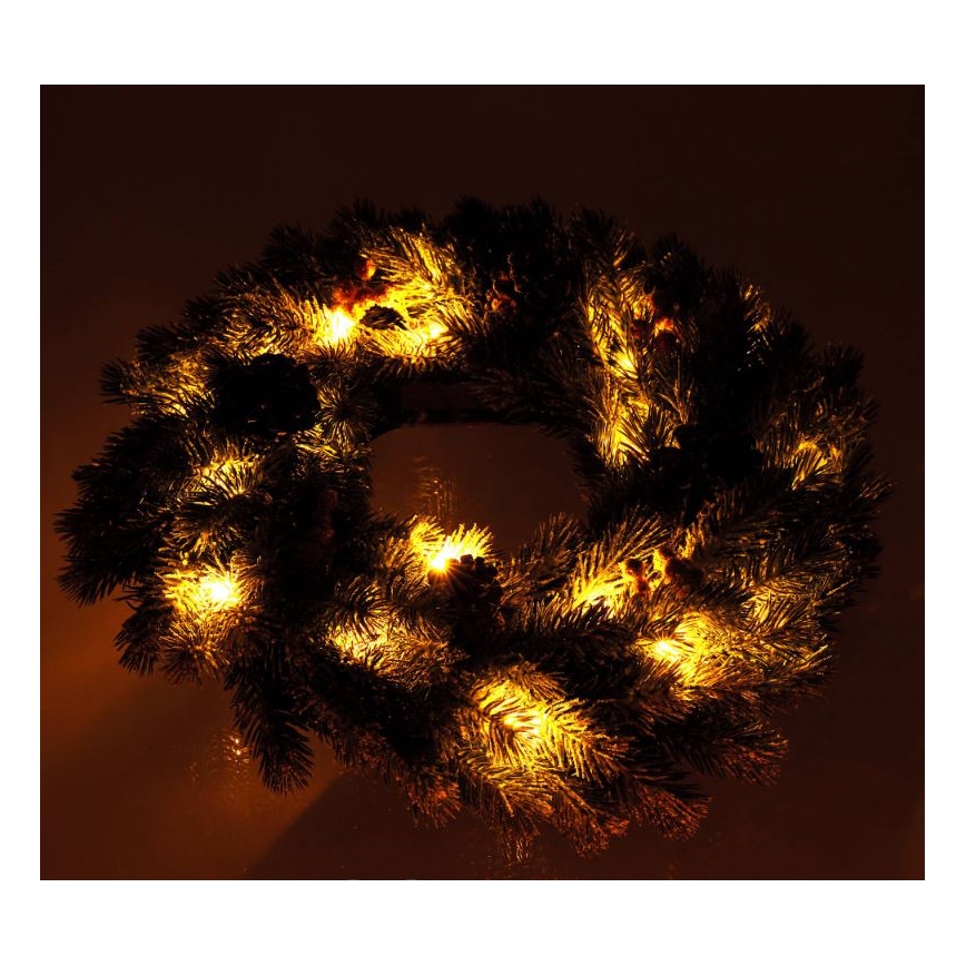 LED Božični venec LED/2xAA pr. 40 cm