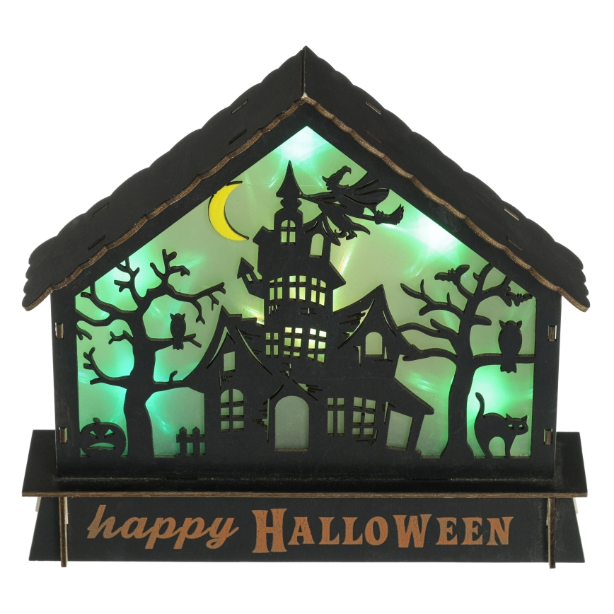 LED Dekoracija HALLOWEEN LED/2xAA/multicolor strašena hiša
