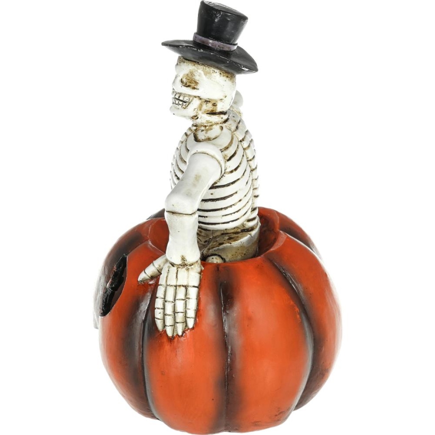LED dekoracija HALLOWEEN LED/2xLR44/toplo bela okostnjak v bučni smoli
