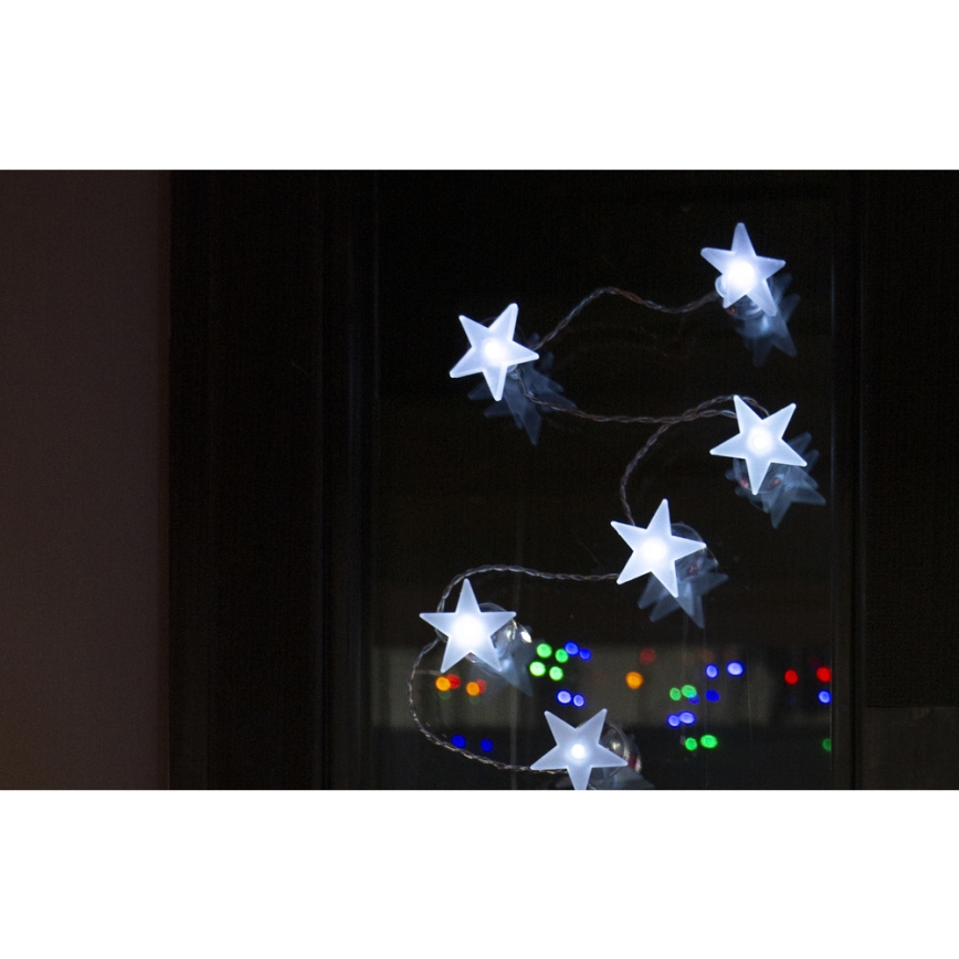 LED dekorativni niz s priseski 10xLED/2xAA 1,8m hladno bela