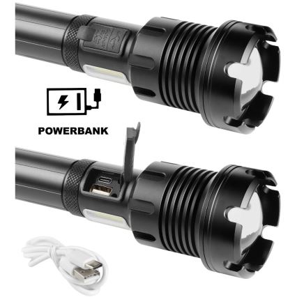 LED Napolnitvena aluminijasta svetilka s funkcijo power banka LED/4400 mAh 2200 lm IP44