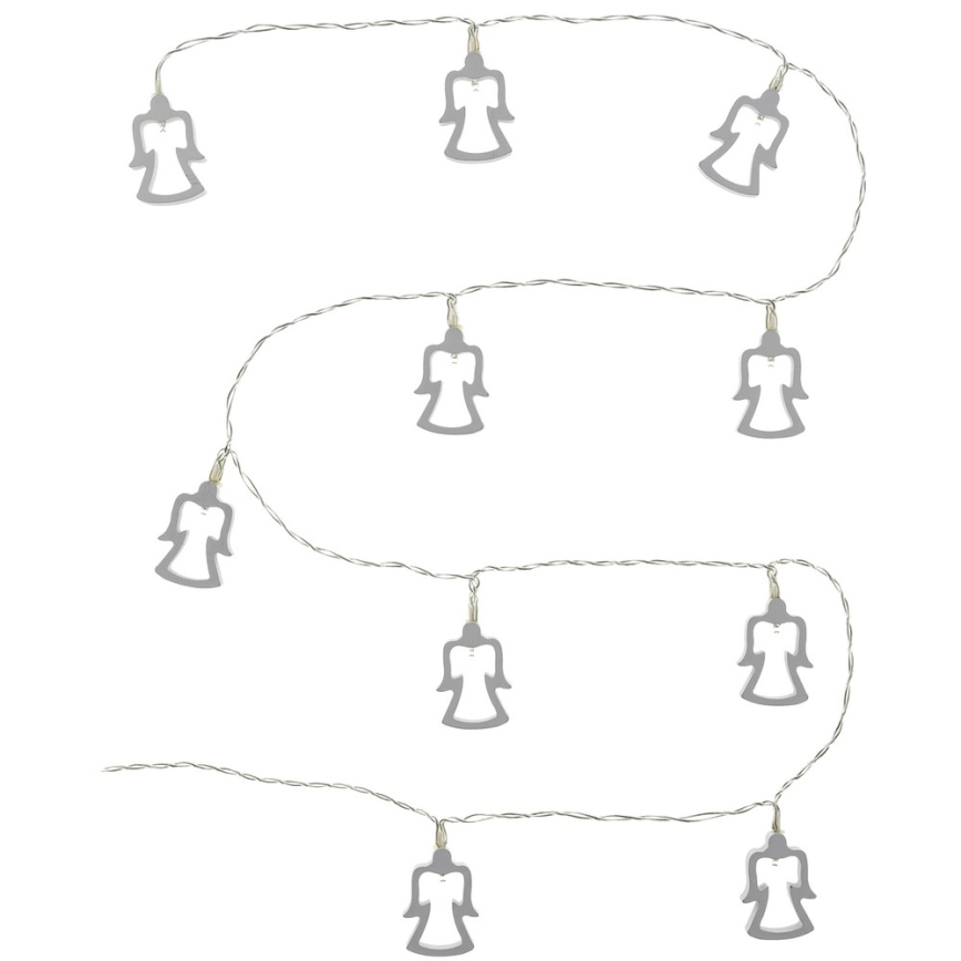 LED veriga 10xLED/2xAA 1,8m topla bela