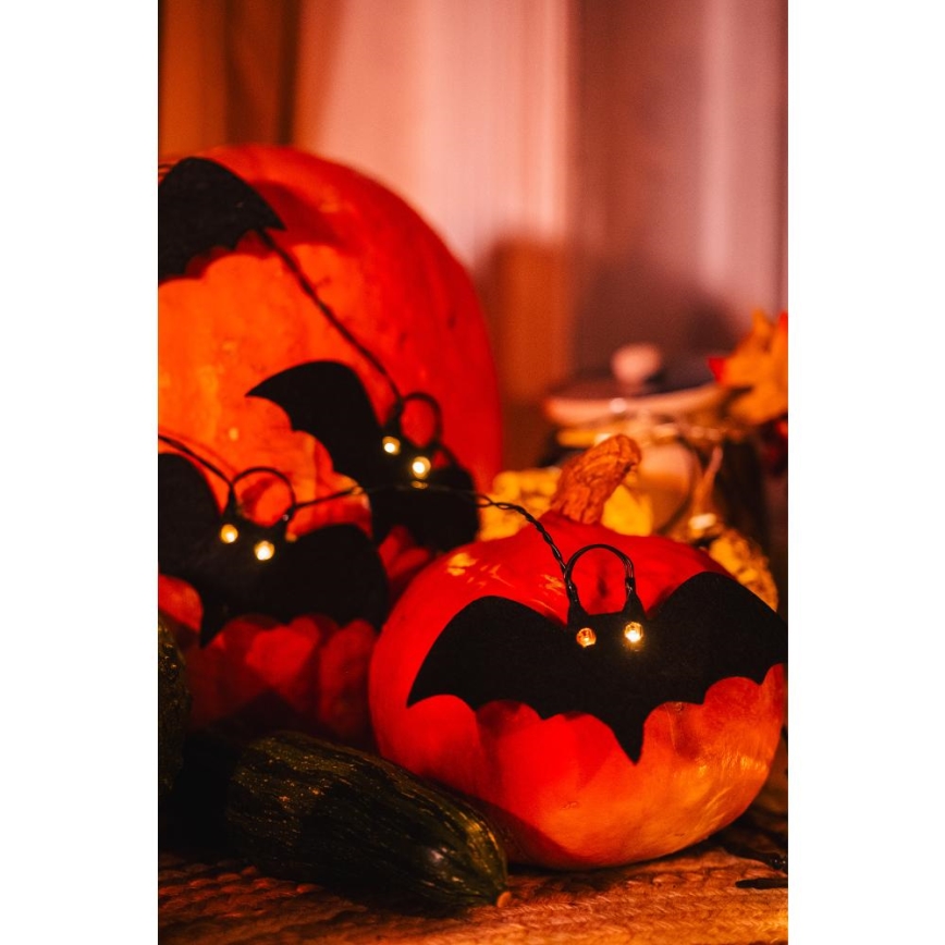 LED Okrasna veriga HALLOWEEN 10xLED/2xAA/topla bela 1,3m bats