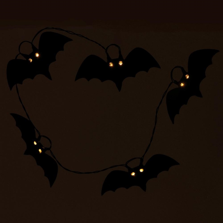 LED Okrasna veriga HALLOWEEN 10xLED/2xAA/topla bela 1,3m bats