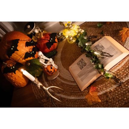 LED Okrasna veriga HALLOWEEN 10xLED/2xAA/topla bela 1,3m bats