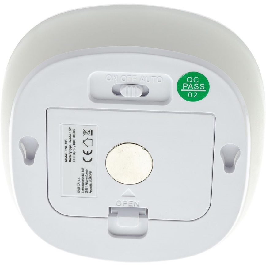 LED Orientacijska svetilka s senzorjem LED/0,45W/3xAAA 3000K bela