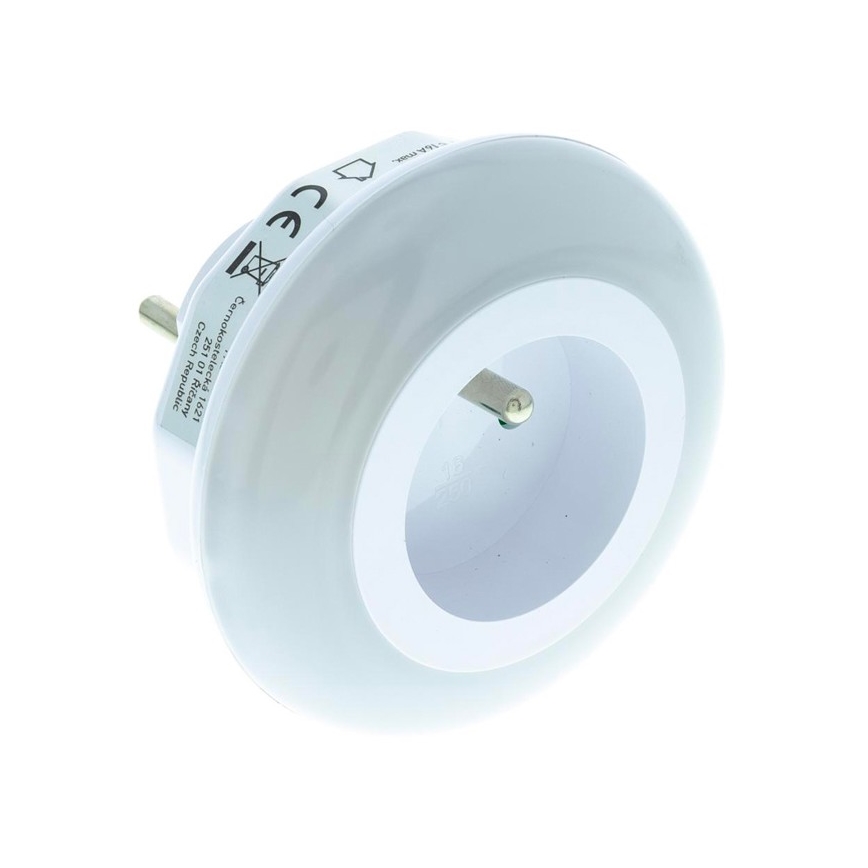 LED Orientacijska svetilka s senzorjem mraka za v vtičnico LED/0,6W/230V