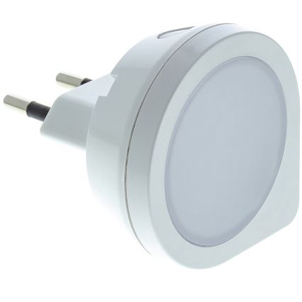 LED Orientacijska svetilka v vtičnico s senzorjem LED/0,4W/230V 3000K bela