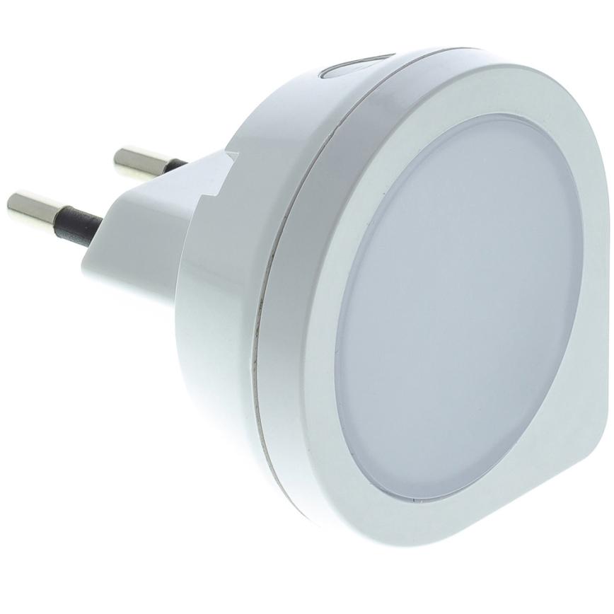 LED Orientacijska svetilka v vtičnico s senzorjem LED/0,4W/230V 3000K bela