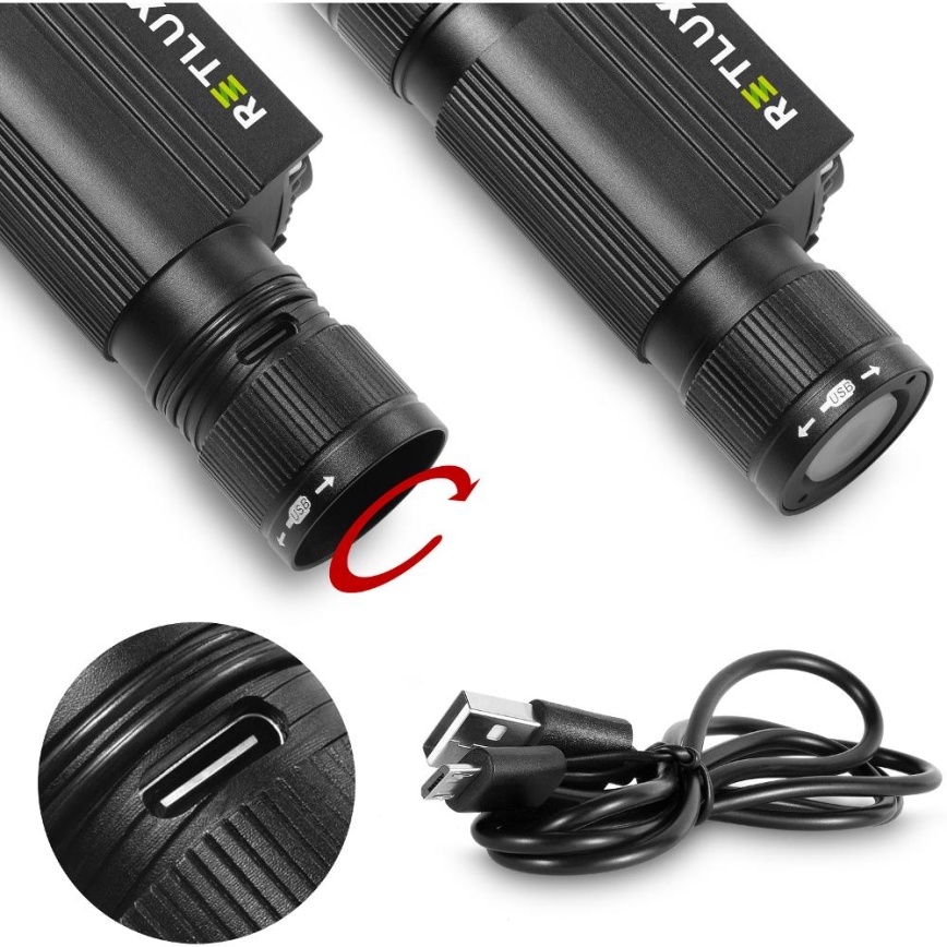 LED Polnilna aluminijasta naglavna svetilka LED/2600 mAh IP66