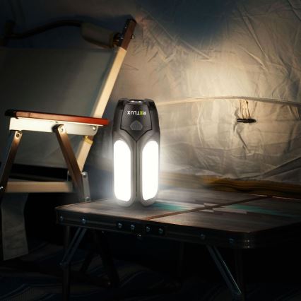 Polnilna LED kamping svetilka s sončnim panelom, 3W/1600 mAh, IPX4