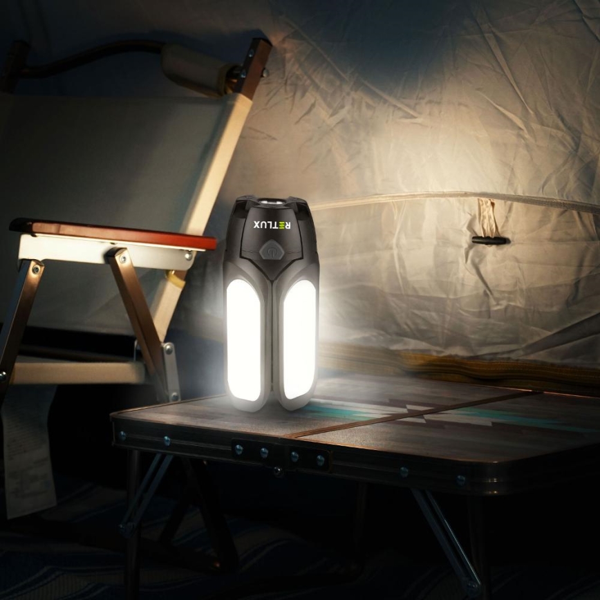 Polnilna LED kamping svetilka s sončnim panelom, 3W/1600 mAh, IPX4