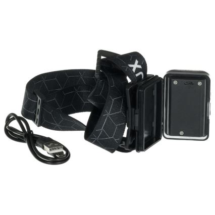 LED polnilna čelna svetilka LED/3W/1200 mAh IP67 črna