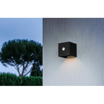 Retlux - LED sončna stenska svetilka s senzorjem LED/1W/3,7V 1200 mAh IP44 črna