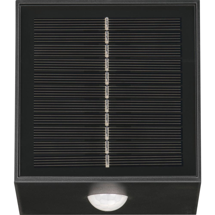 Retlux - LED sončna stenska svetilka s senzorjem LED/1W/3,7V 1200 mAh IP44 črna