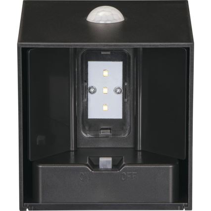 Retlux - LED sončna stenska svetilka s senzorjem LED/1W/3,7V 1200 mAh IP44 črna